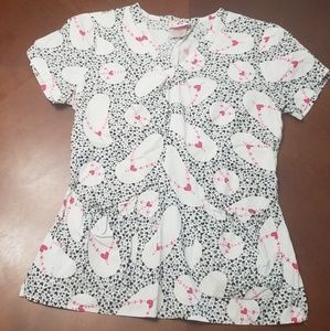 White Cross Scrub Top